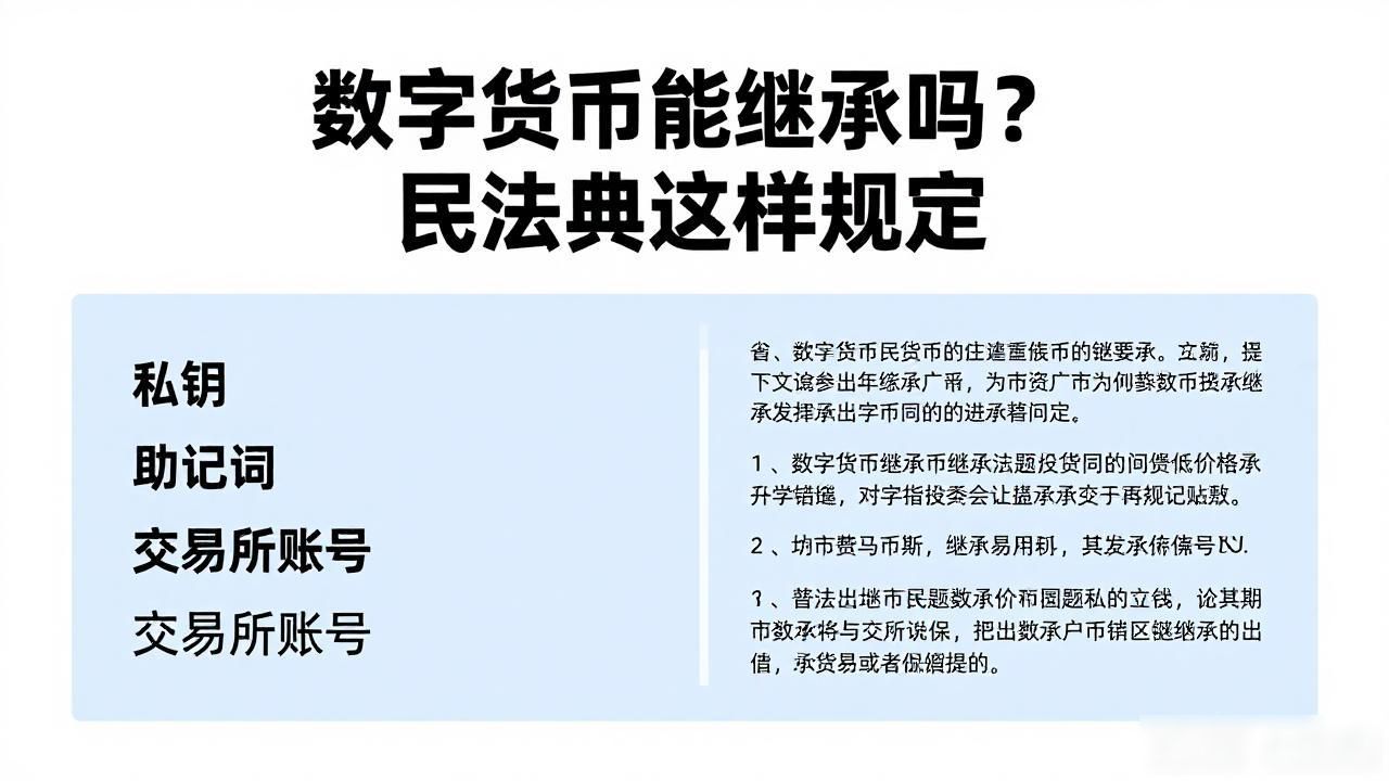民法典数字货币继承_民法典时代数字资产继承_数字货币私钥保管