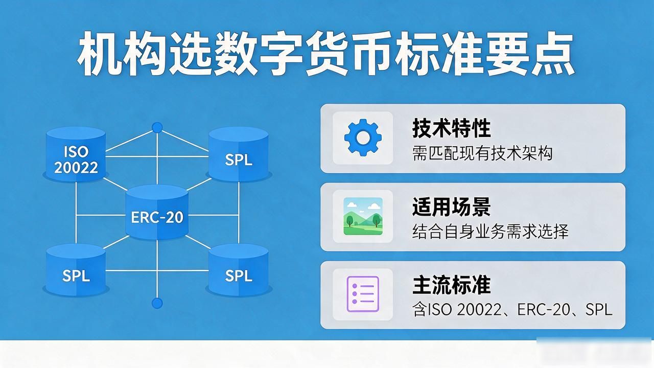 选择数字货币标准，机构应该关注什么？