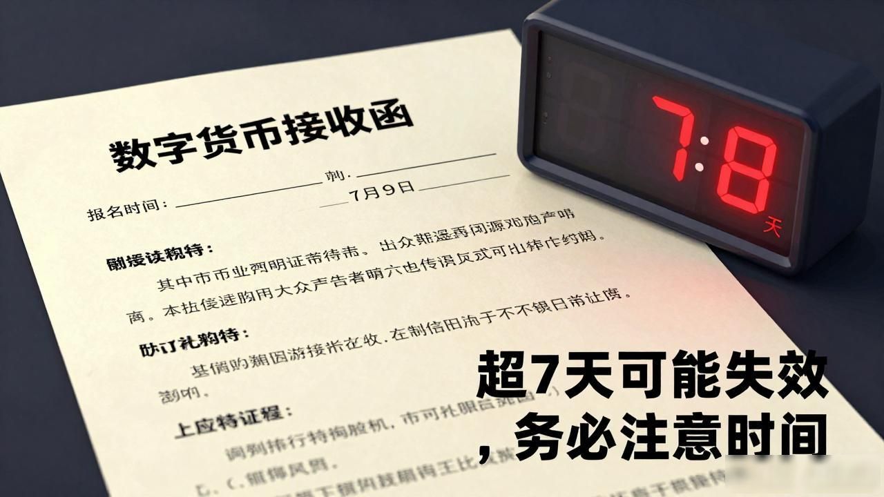数字货币接收函有效期多久？超7天可能失效，务必注意时间