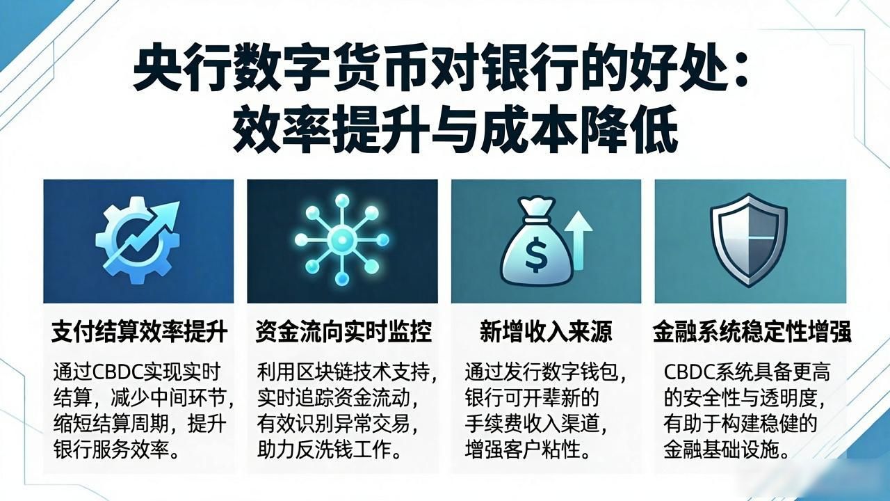 央行数字货币好处_CBDC银行效率提升_央行数字货币银行好处